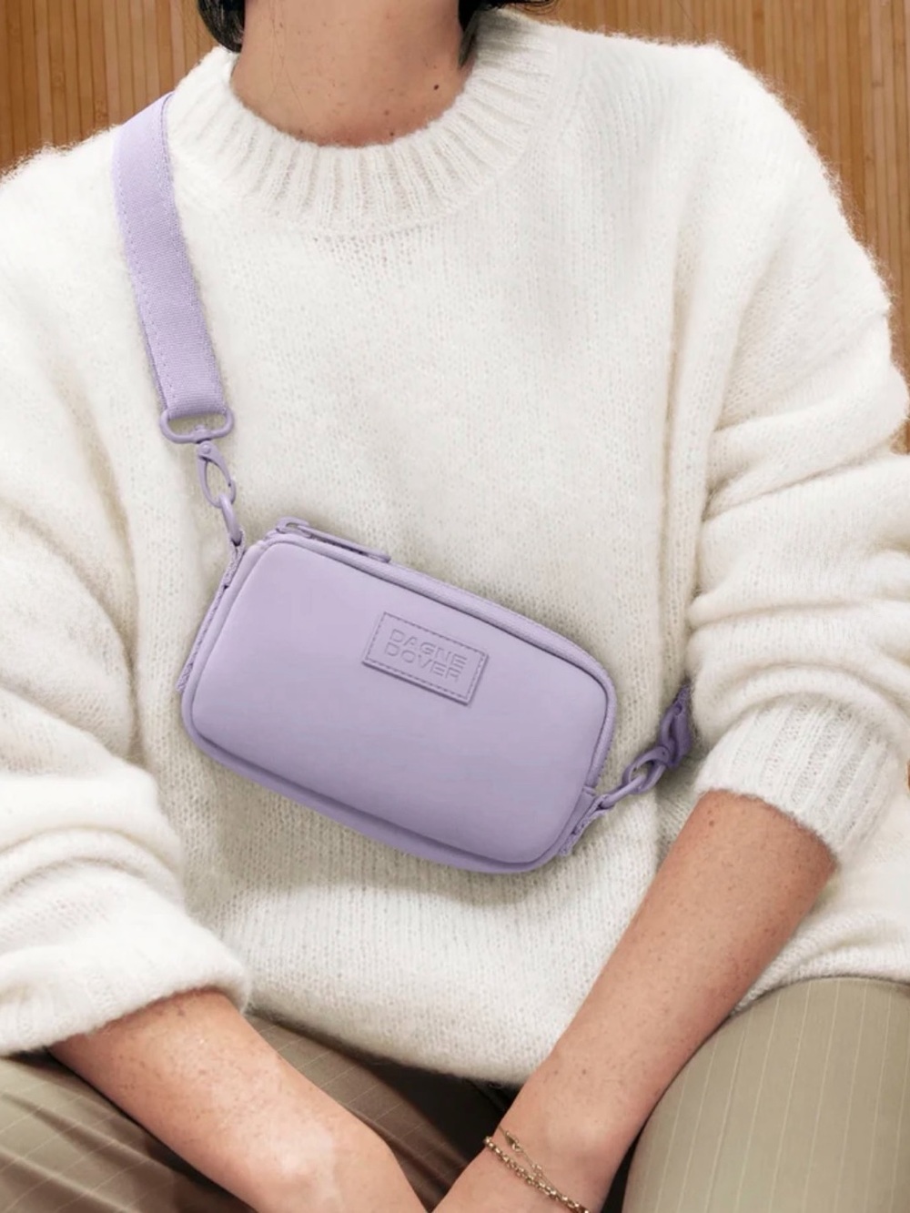 Dagne Dover Mauve Crossbody Pouch with Adjustable Strap - Picture 11 of 13